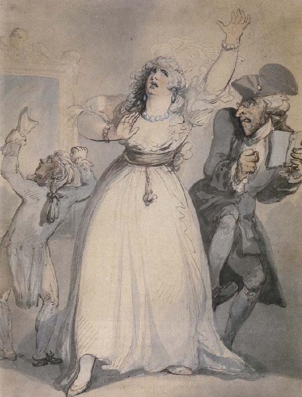 Thomas Rowlandson Mrs.Siddons,Old Kemble,and Henderson,Rehearsing in the Green Room Sweden oil painting art